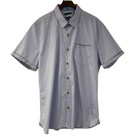RW&Co Light Blue Cotton Short Sleeve Dress Shirt Size 2XL - Picture 1 of 8
